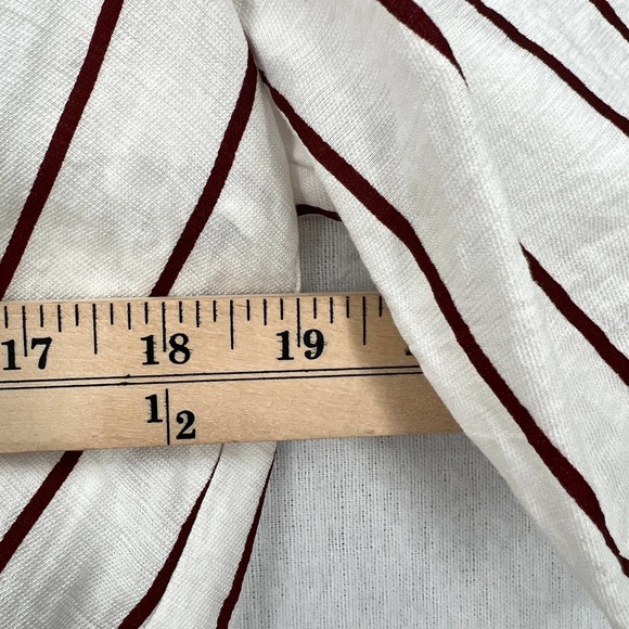 SABO SKIRT Dress Womens Medium White Brown Striped Short Sleeve Tie Front NWT - Picture 13 of 15